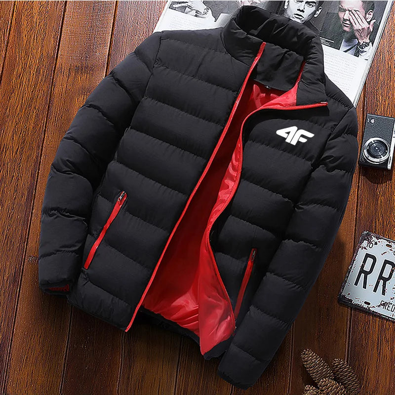 2024 New Winter Long Sleeve Cotton Coat Zipper Jacket Men's Cotton Coat