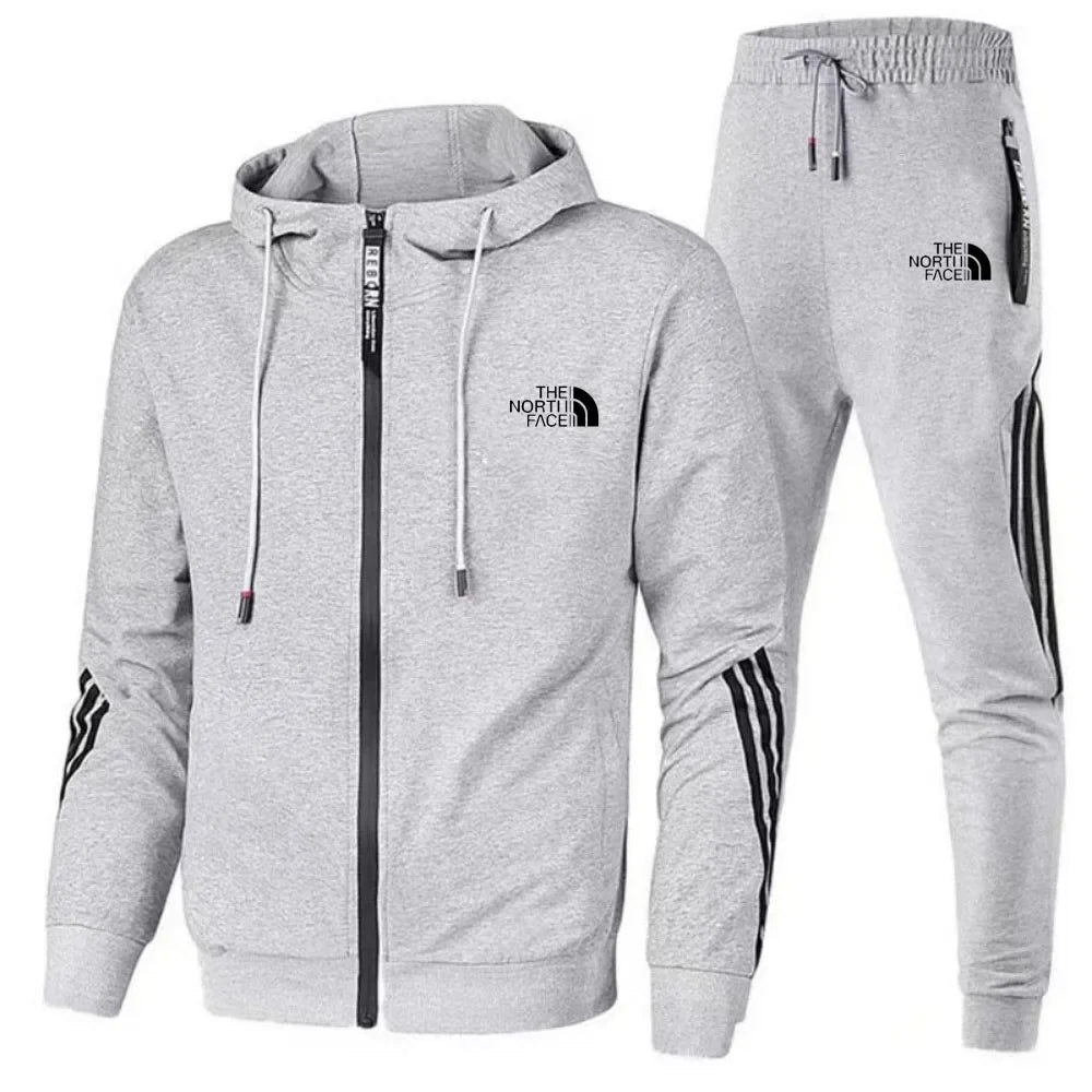 2024 Herre Tracksuit – To-delt Sportsdress med Hoodie og Bukser