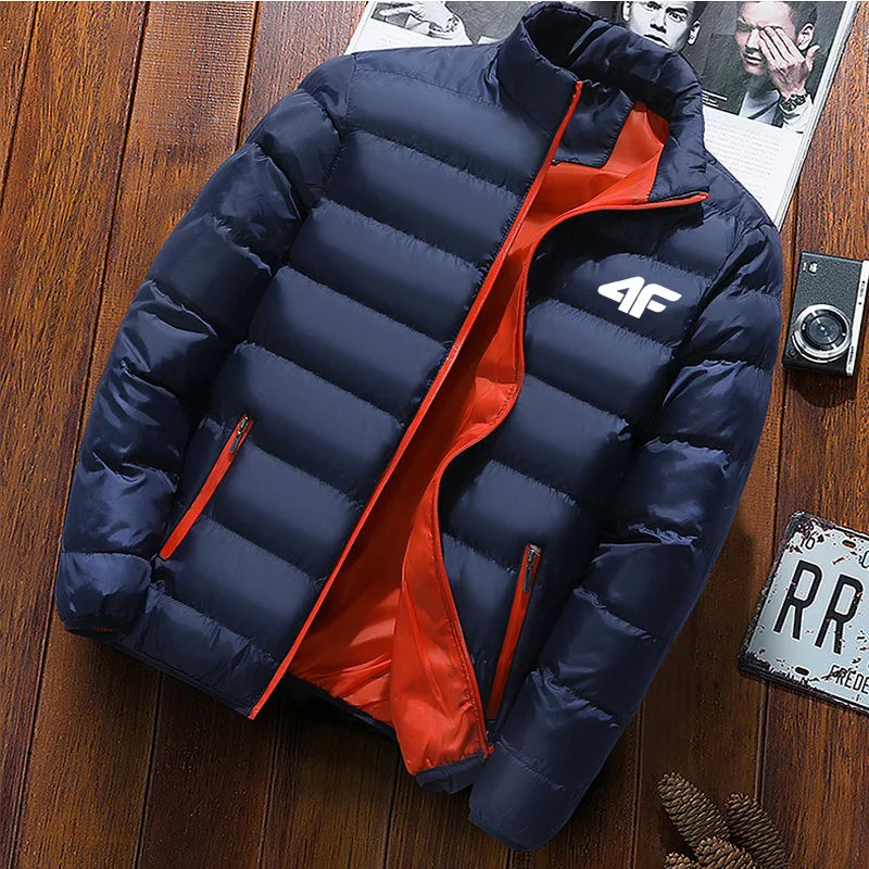 2024 New Winter Long Sleeve Cotton Coat Zipper Jacket Men's Cotton Coat