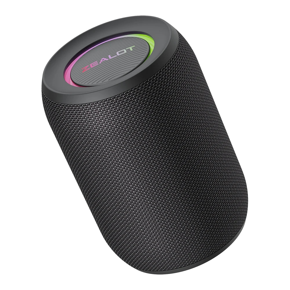 Zealot S32PRO kraftig Bluetooth-høyttaler – bass, LED-lys, vanntett og bærbar for utendørs bruk