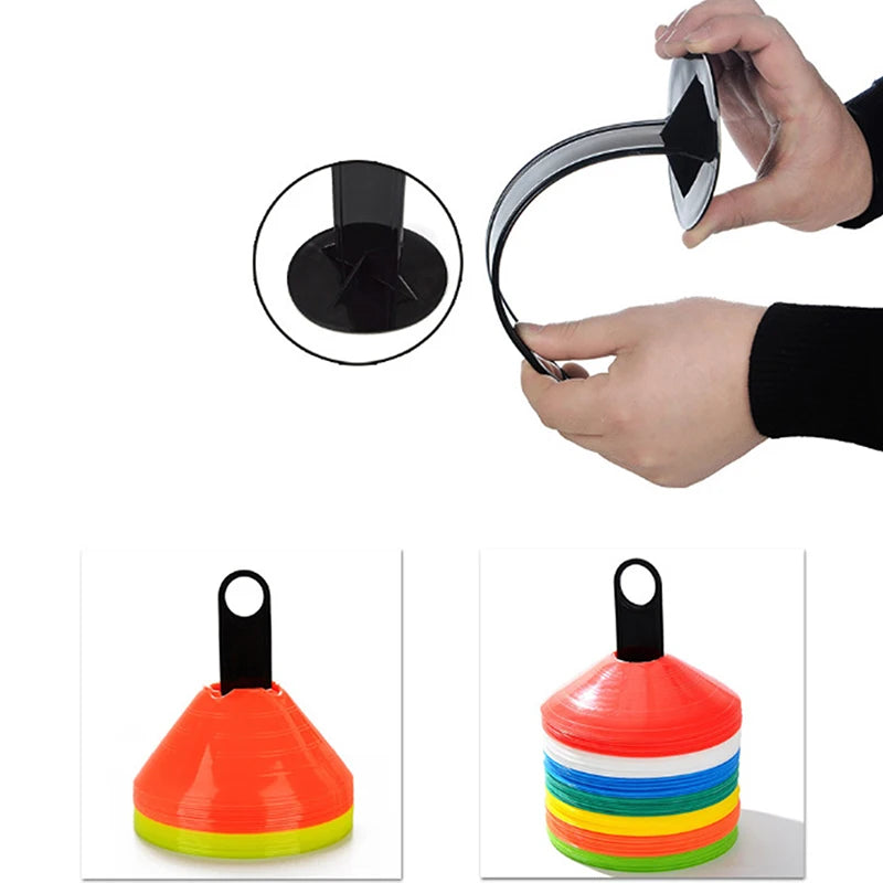 Oppbevaringsstativ for Treningskjegler og Markeringsdisker – Sort plastbrakett | Praktisk holder for fotballtrening og sport