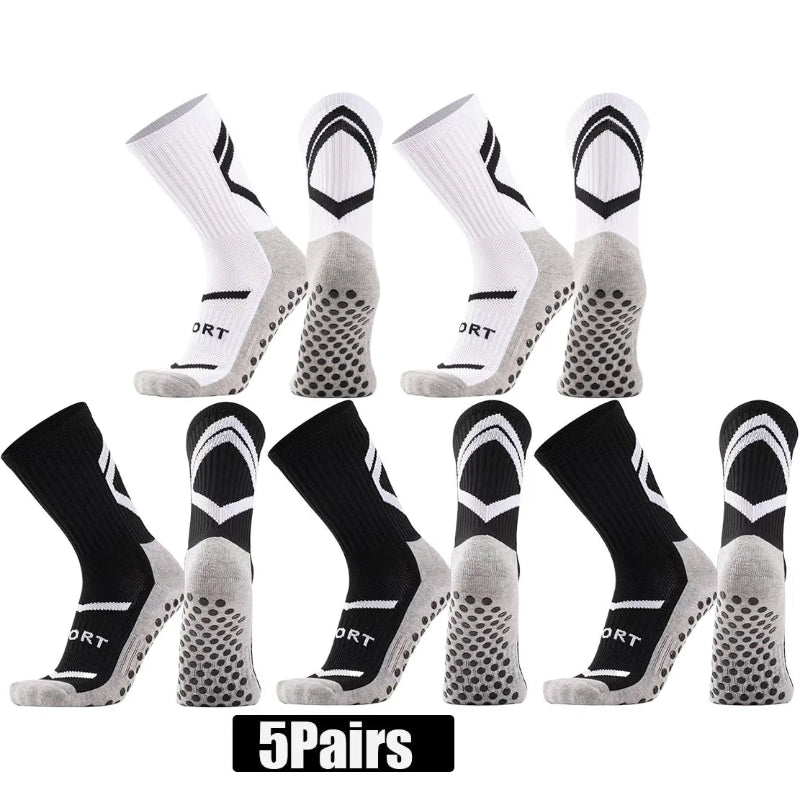 5 Par Antiskli Sportsokker – Unisex Sokker for Fotball, Basketball, Rugby og Sykling