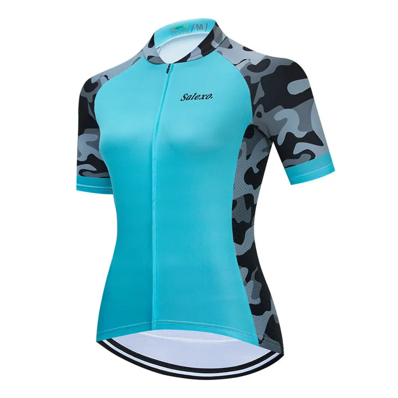 Salexo Dame Sykkelsett – Kortermet Jersey &amp; 19D Bib Shorts | Sommerkomfort for MTB og Landevei