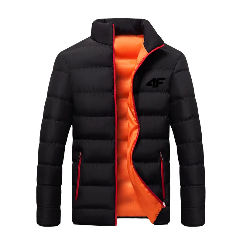 2024 New Winter Long Sleeve Cotton Coat Zipper Jacket Men's Cotton Coat