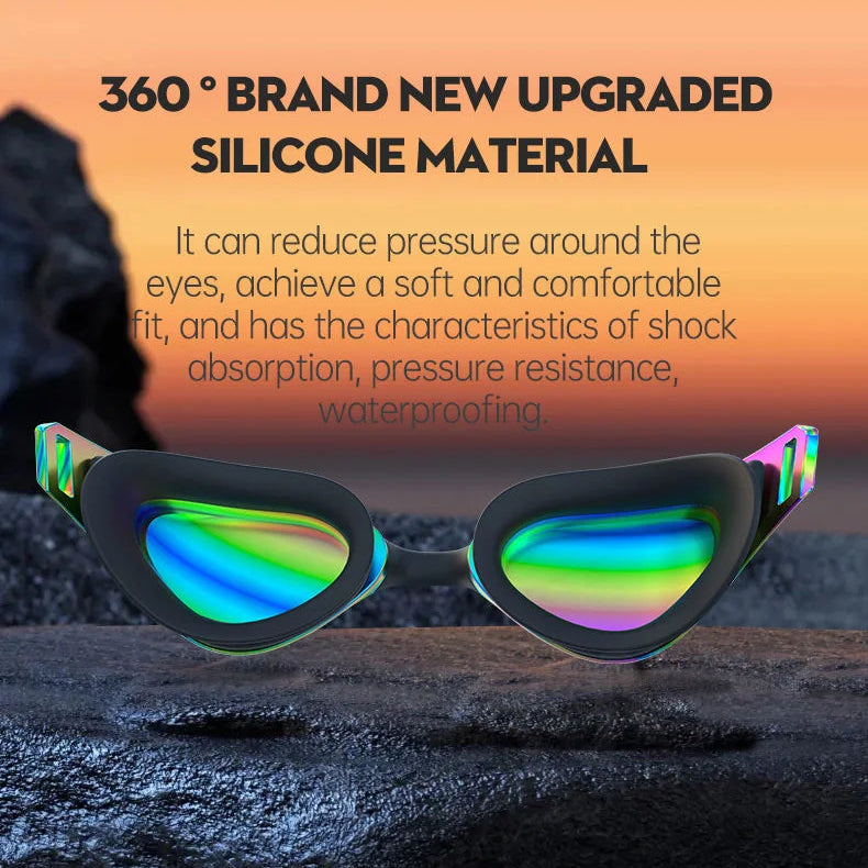 JSJM Profesjonelle Svømmebriller for Voksne – HD Linser med Antidugg og Vanntett Design