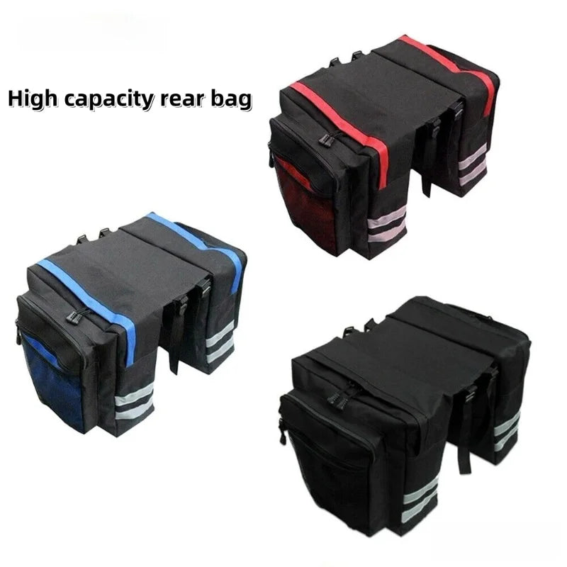 High capacity double-sided bicycle rear rack bag counter circulation and waterproof bicycle rear bag are convenient to carry