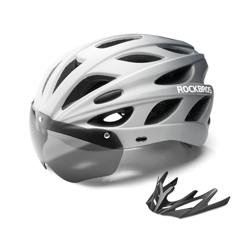 ROCKBROS ultralett sykkelhjelm (57–62 cm) – pustende, integrert design for MTB og landevei