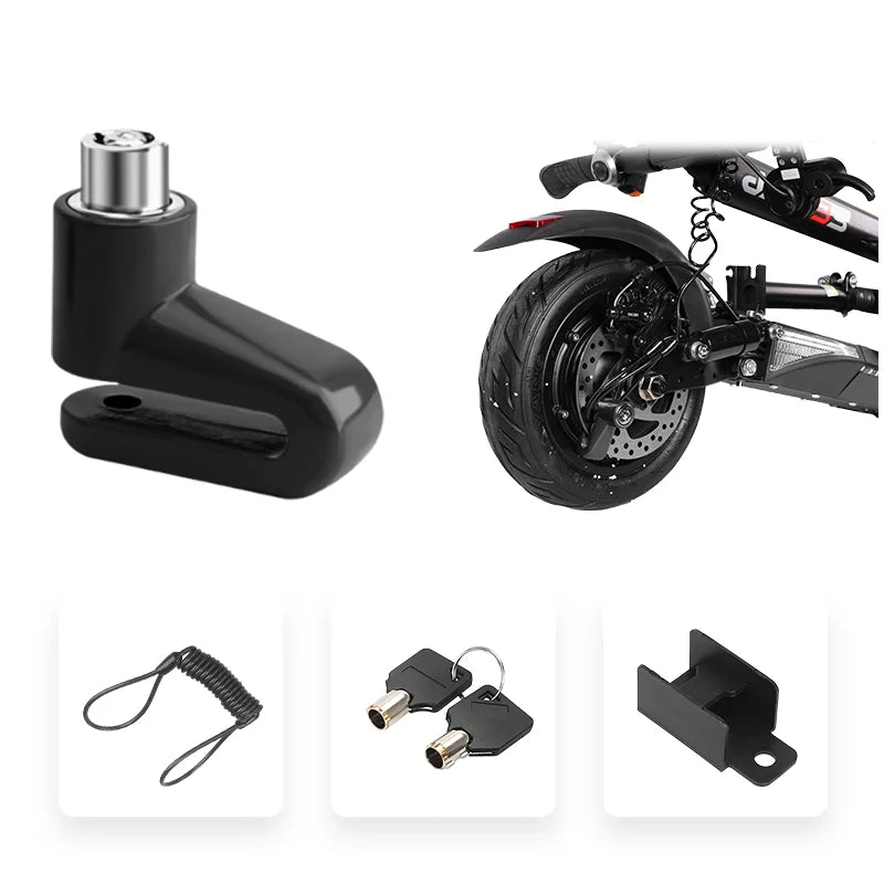 Alarm Skivelås for Elektrisk Scooter og Motorsykkel – Vanntett og Tyverisikker Metallbeskyttelse