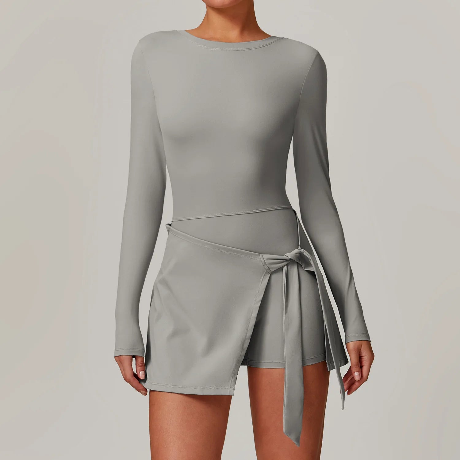 Short Sports Jumpsuit Long Sleeved Gym Set Women Yoga Clothes Rompers Workout One-piece Suit Female Outdoor Recreation Bodysuits