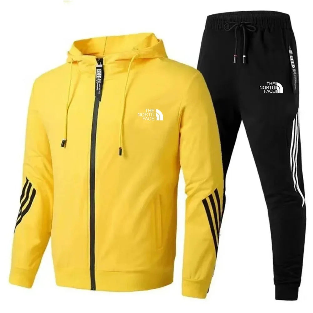 2024 Herre Tracksuit – To-delt Sportsdress med Hoodie og Bukser