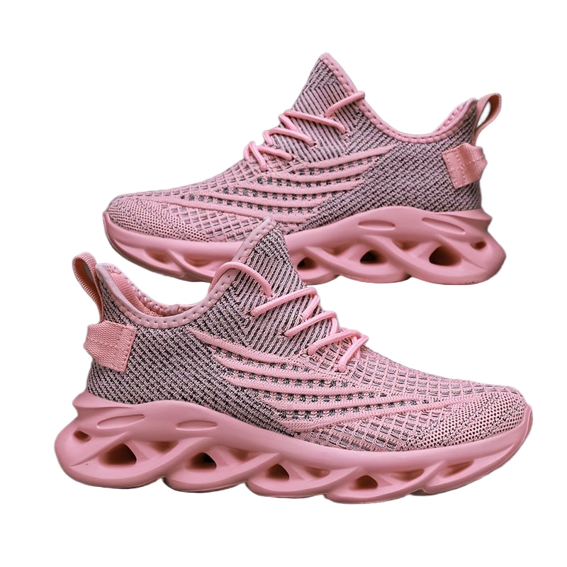 Dame Slip-On Treningssko – Pustende Stoff med Rosa Detaljer og EVA-såle