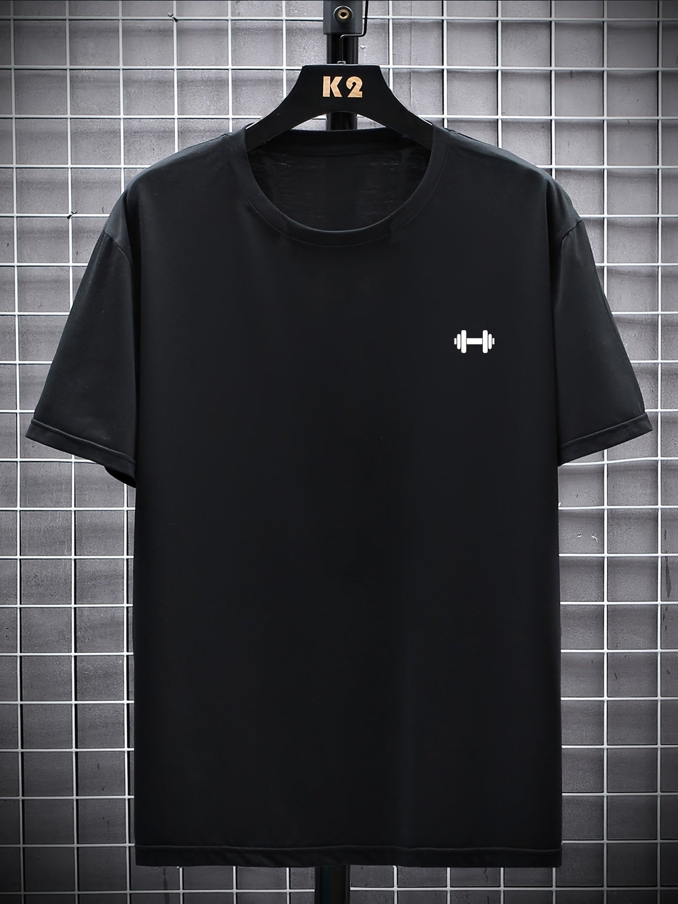 Herre T-skjorte i tung 100 % bomull – Slim fit trening