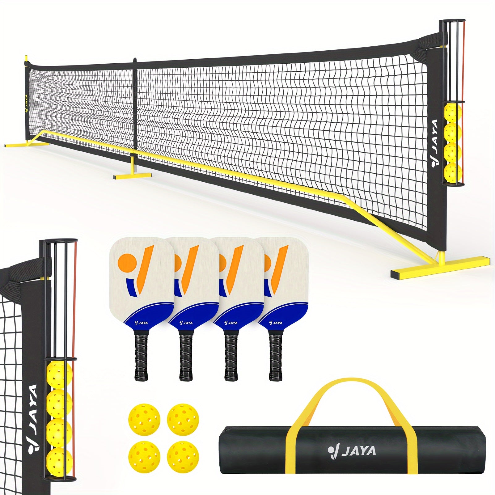 Pickleball-nettsett med eksklusiv ballholder