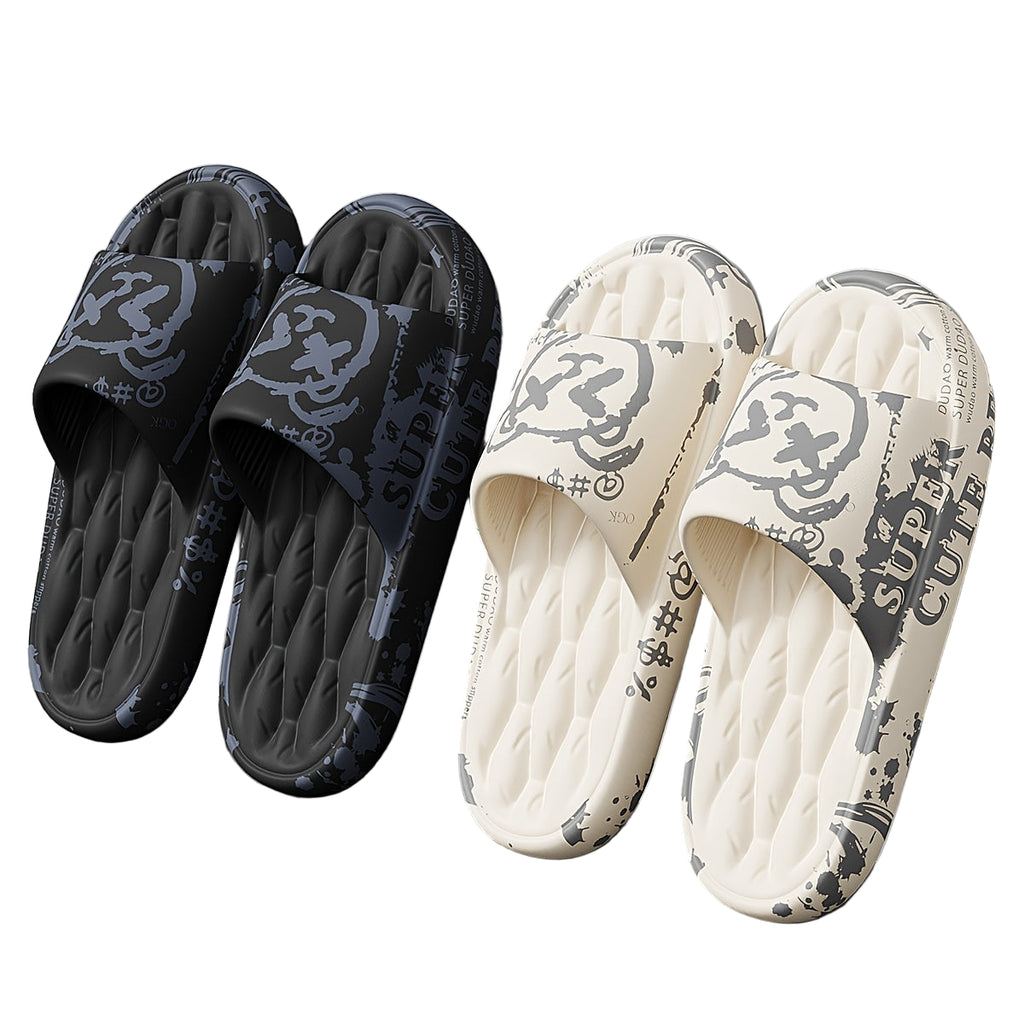 ASIFN Herresandaler med Søtt Bjørnemotiv – Komfortable EVA Slippers med Tykk Sklisikker Såle