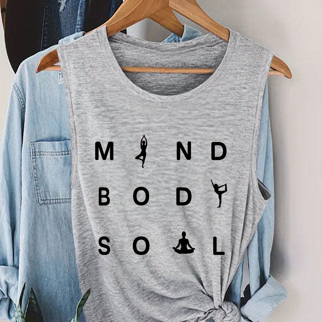 MIND BODY SOUL – Yoga Tanktop for Kvinner | Komfortabel og Pustende Treningsplagg