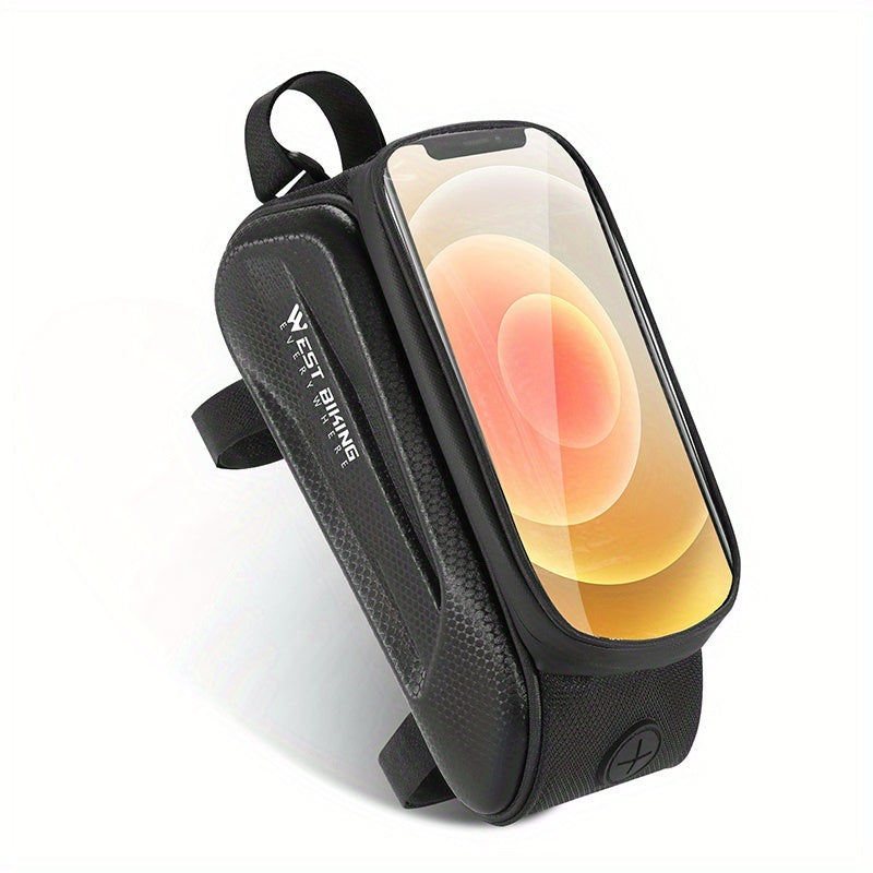 West Biking Styreveske med Hardt Skall – 1,5L Vanntett Rammeveske for Landevei- og Terrengsykler